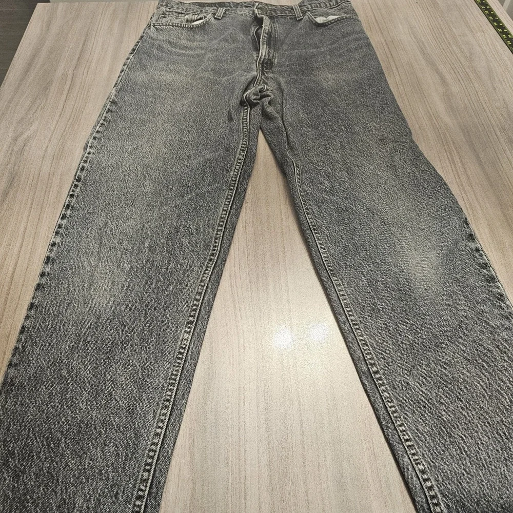 VTG‎ Levi's 550 Jeans 36x34 Actual 34x33 Black Acid Wash Made in USA 90s